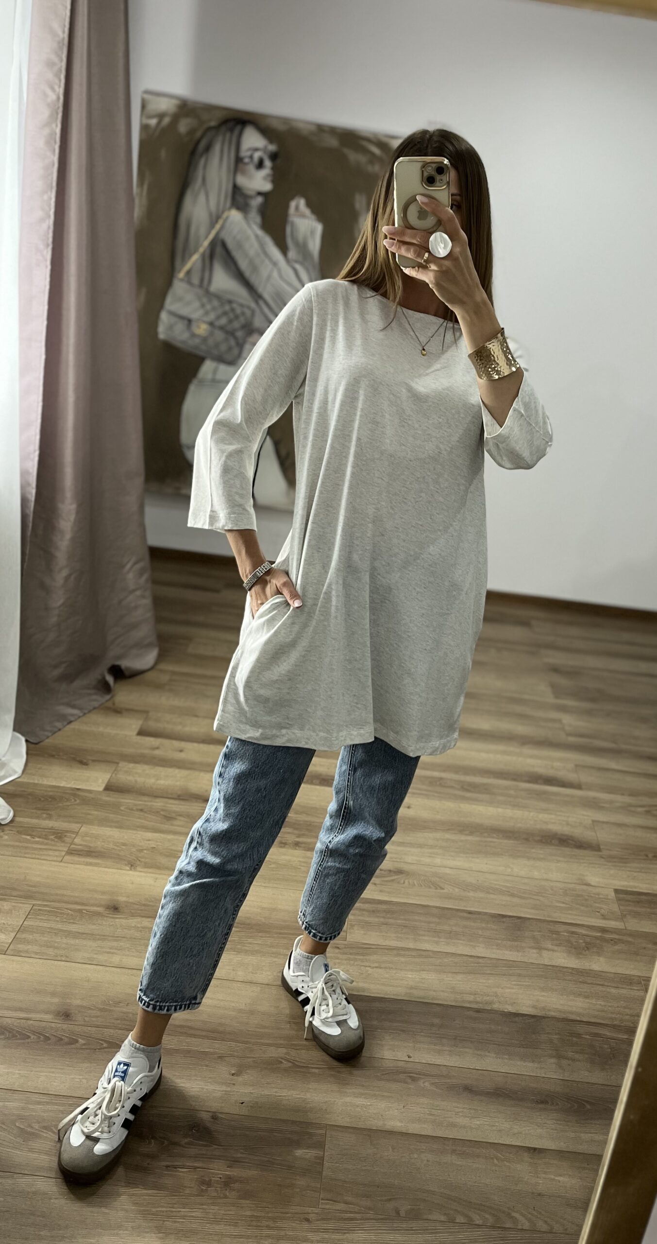 Szara bawełniana tunika COS r. M/L - obrazek 2