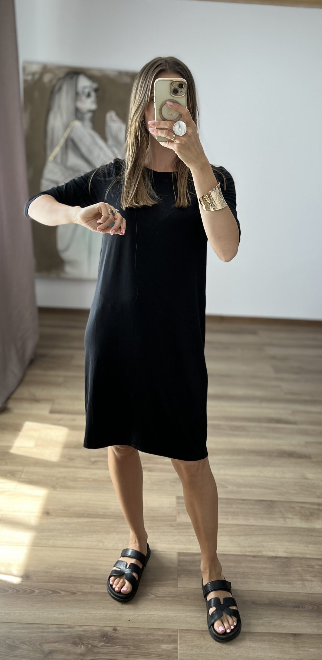 Czarna klasyczna sukienka Selected Femme r. M - obrazek 2