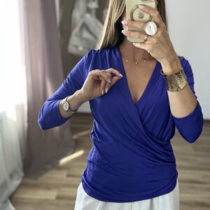 Fioletowa bluzka z lejącym dekoltem Selected Femme r. M