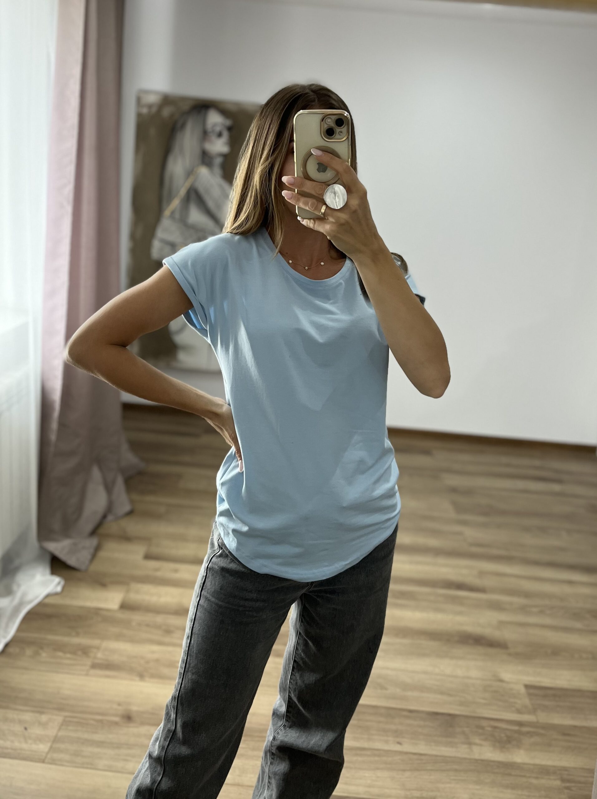 Jasnoniebieska bluzka z modalu b.young r. XS/S - obrazek 2