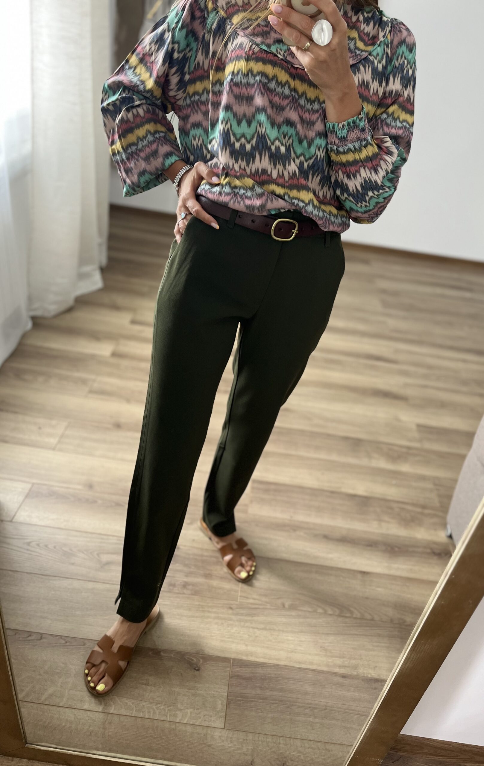 Zielone eleganckie spodnie chinos r. M Pulz Jeans - obrazek 6