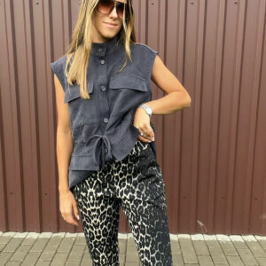 Spodnie w panterkę chinos Pulz Jeans r. S/M