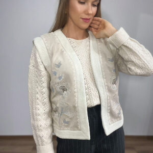 Zamszowa kamizelka w kwiaty Ichi r. M 38