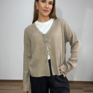 Dzianinowy sweter z wiązaniem r. XL 42 Ichi