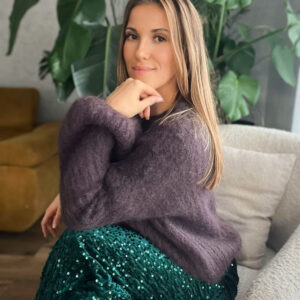 Wełniany moherowy sweter czekoladowy r. S, M, L