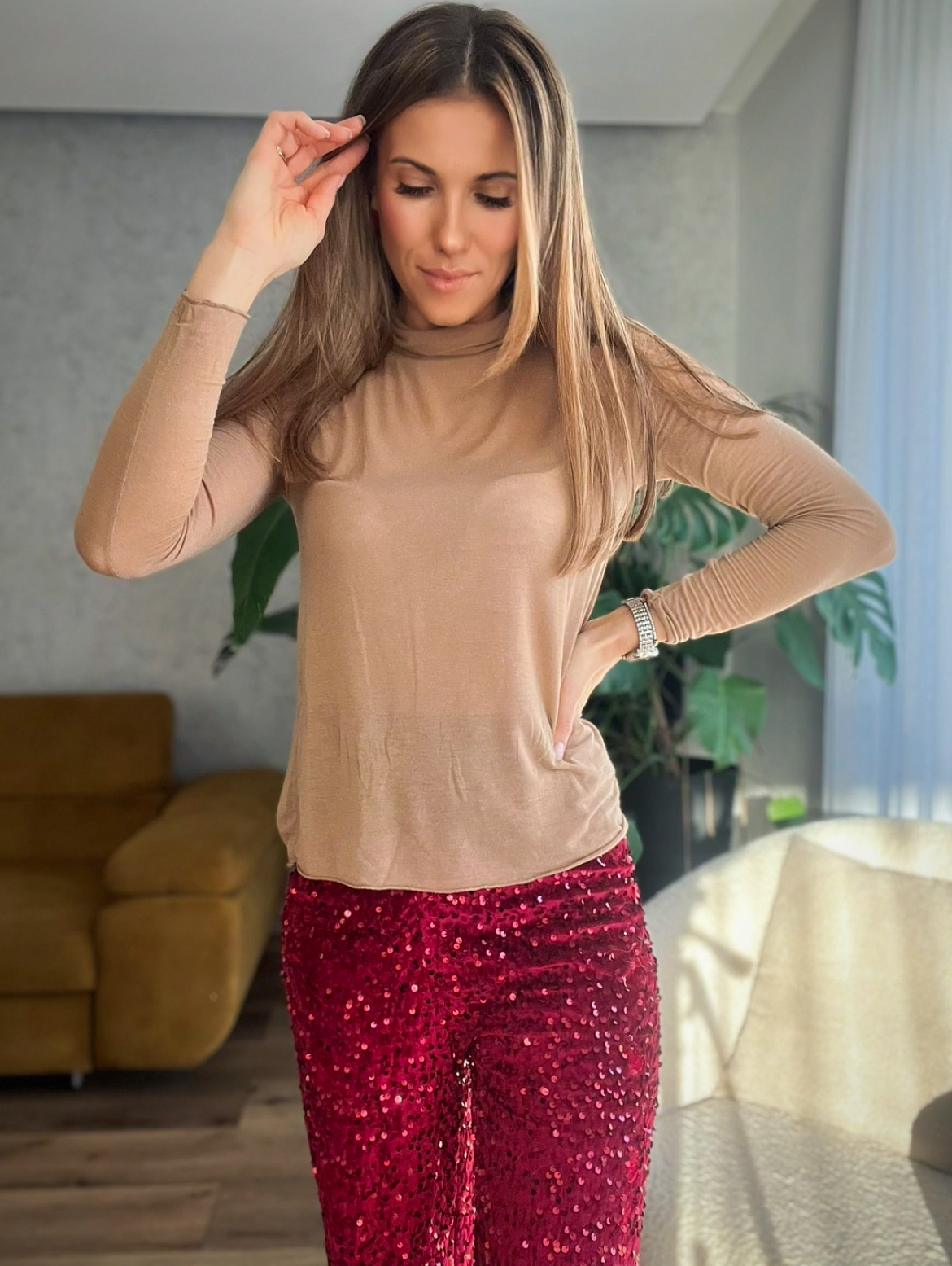 Miękki delikatny golf modal kaszmir r. S/M - obrazek 4