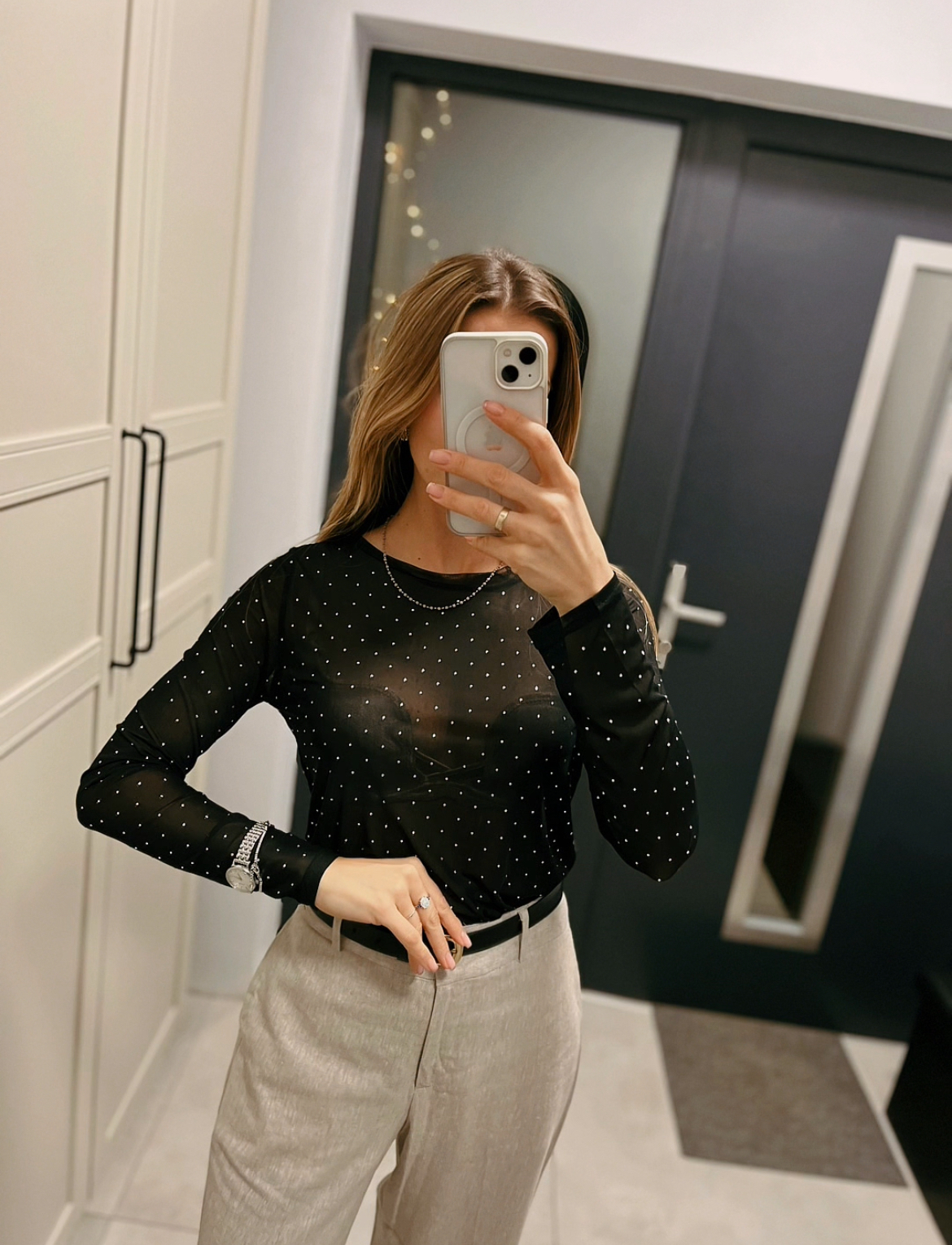 Czarna bluzka z cekinami Co'couture r. S 36