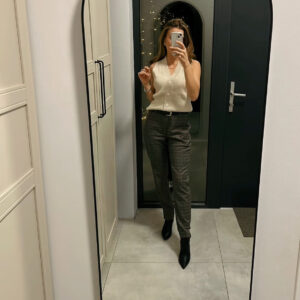 Eleganckie spodnie w kratkę r. M Pulz Jeans