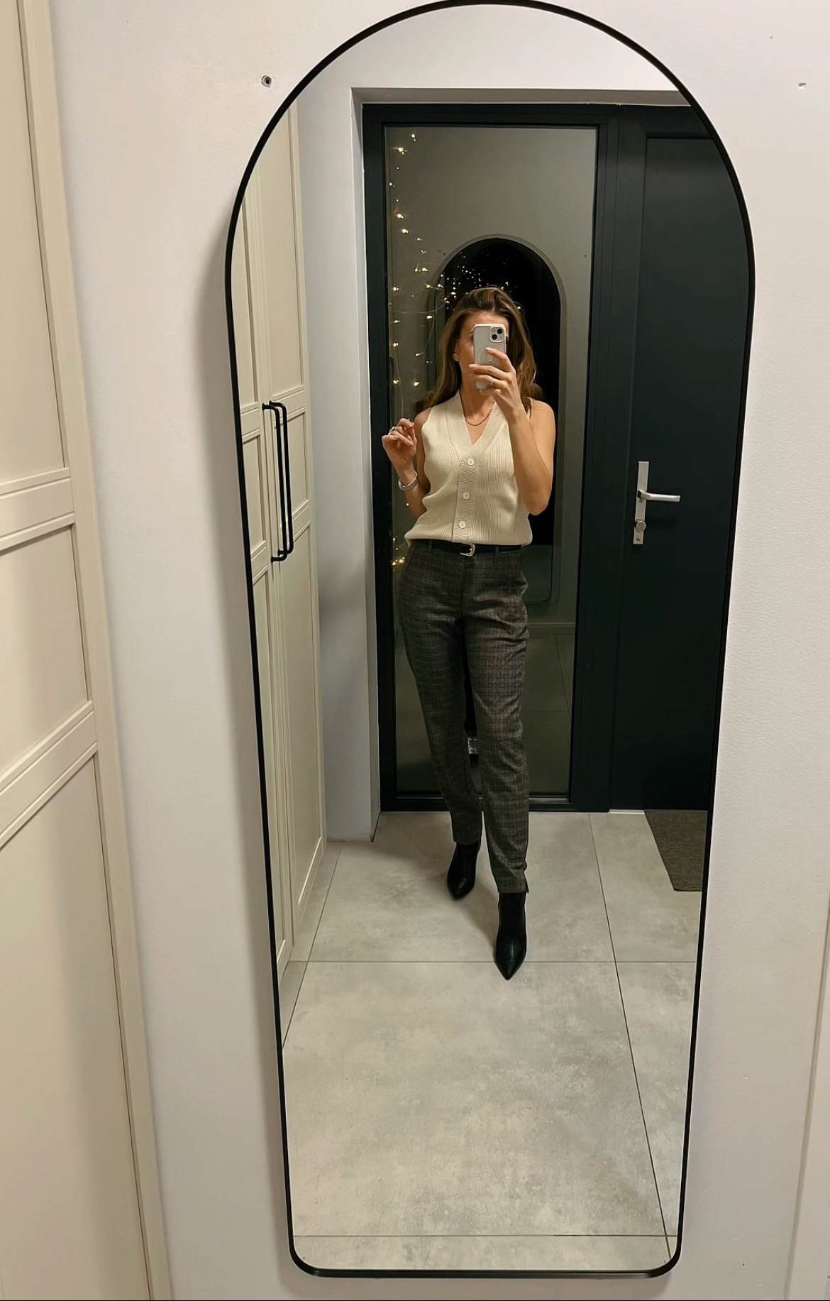 Eleganckie spodnie w kratkę r. M Pulz Jeans