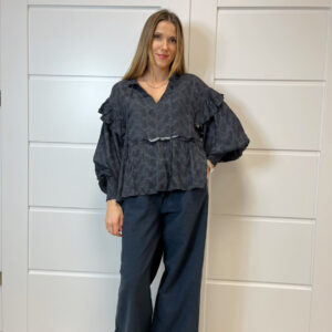 Bluzka w kwiaty z baskinką Co’couture 100 % wiskoza r. XL 42