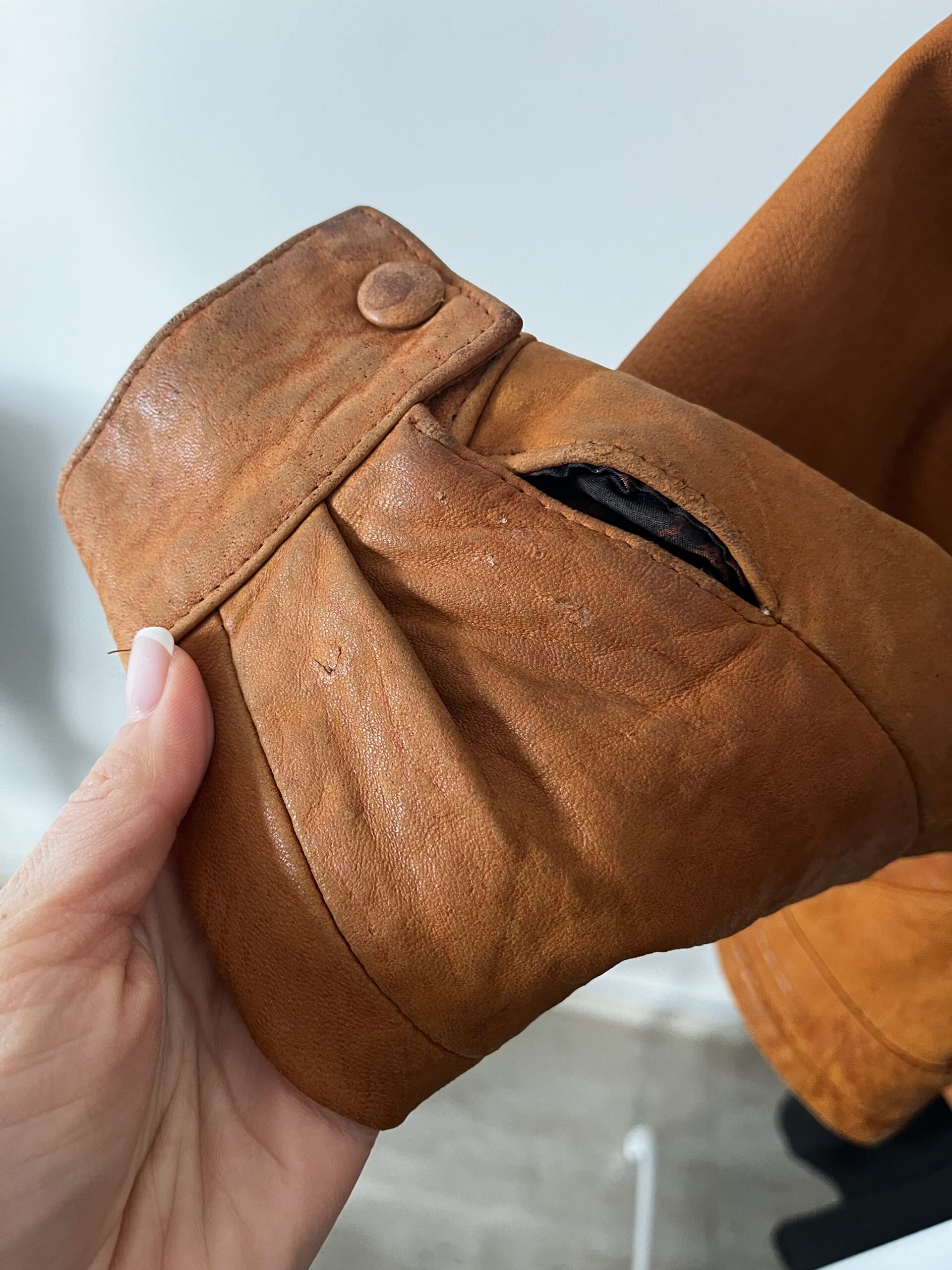 Skórzana kurtka Bomberka skóra naturalna Vintage r. M 38 - obrazek 3