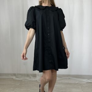 Czarna bawełniana sukienka z kołnierzem H&M r. M/L