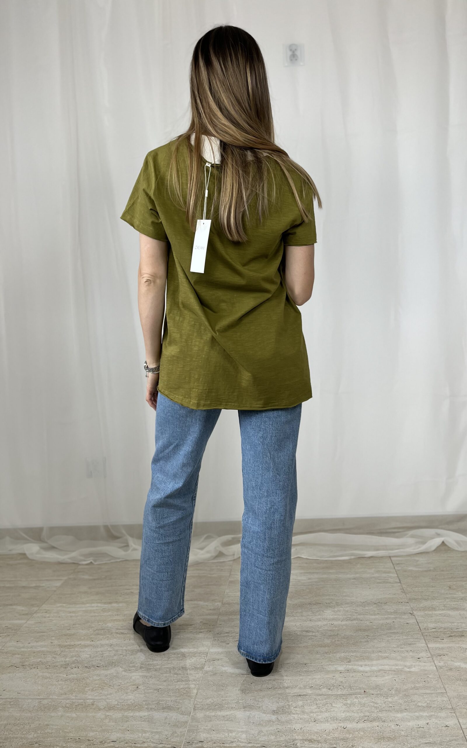 Zielony bawełniany t-shirt r. M/L Cream - obrazek 2