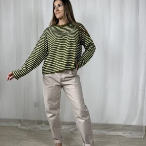Bawełniany longsleeve w paski M&S r. 42/44