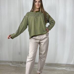Bawełniany longsleeve w paski M&S r. 42/44