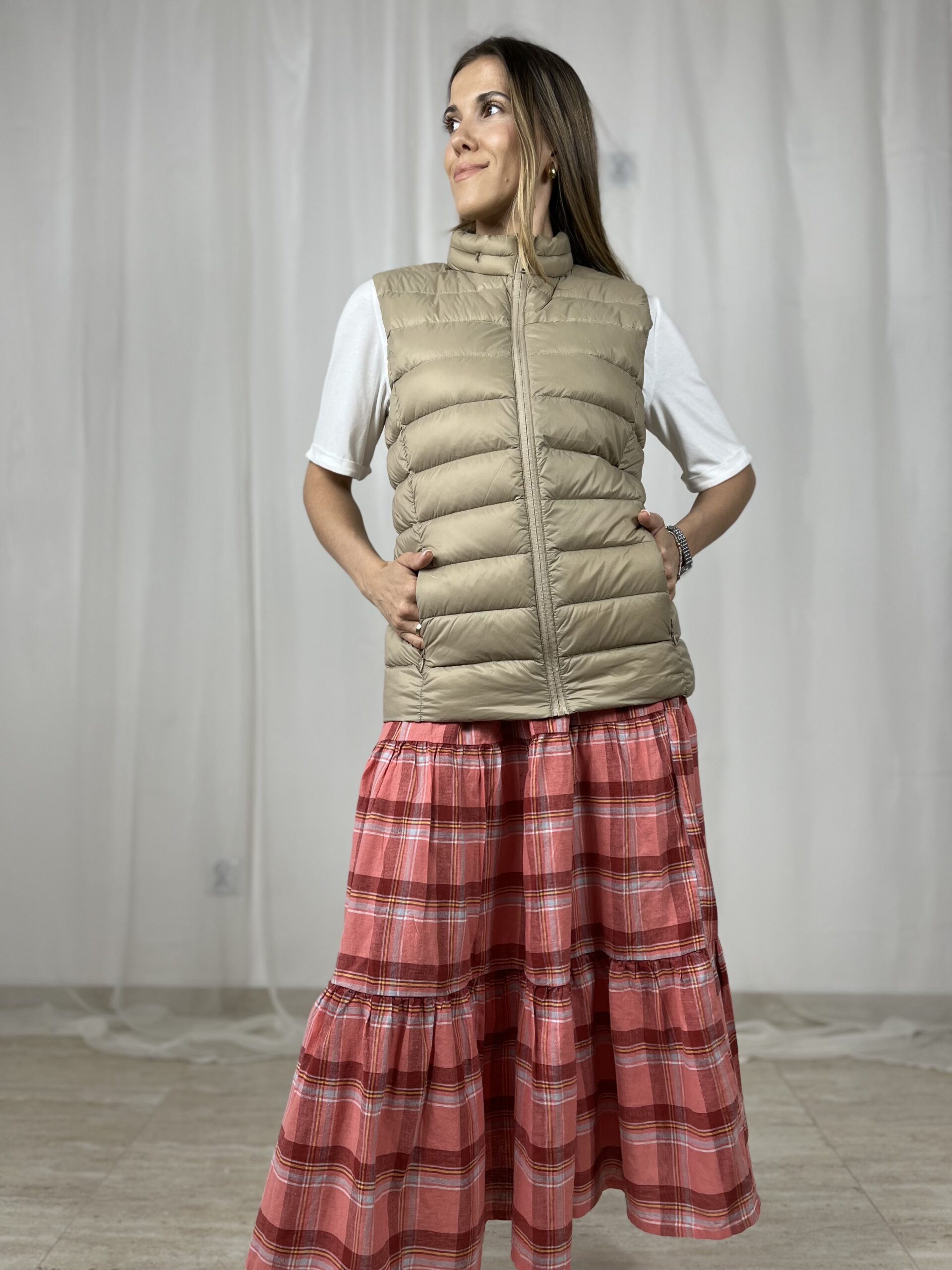 Bawełniana kamizelka Marks & Spencer r. M 38 puch pierze