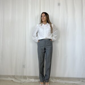 Szare wełniane spodnie w kant Massimo Dutti r. L 40