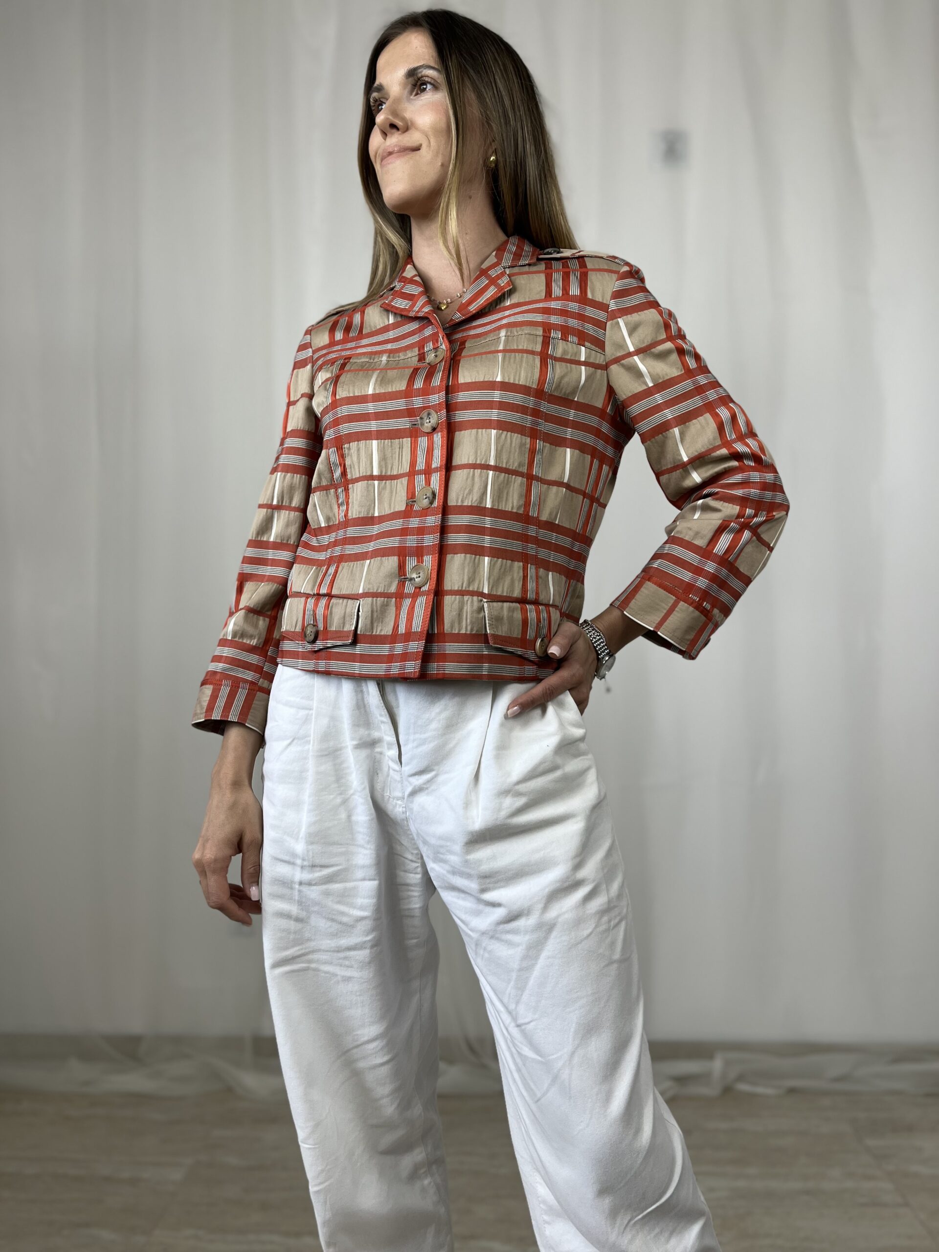 Marynarka w kratkę Burberry r. S/M - obrazek 4