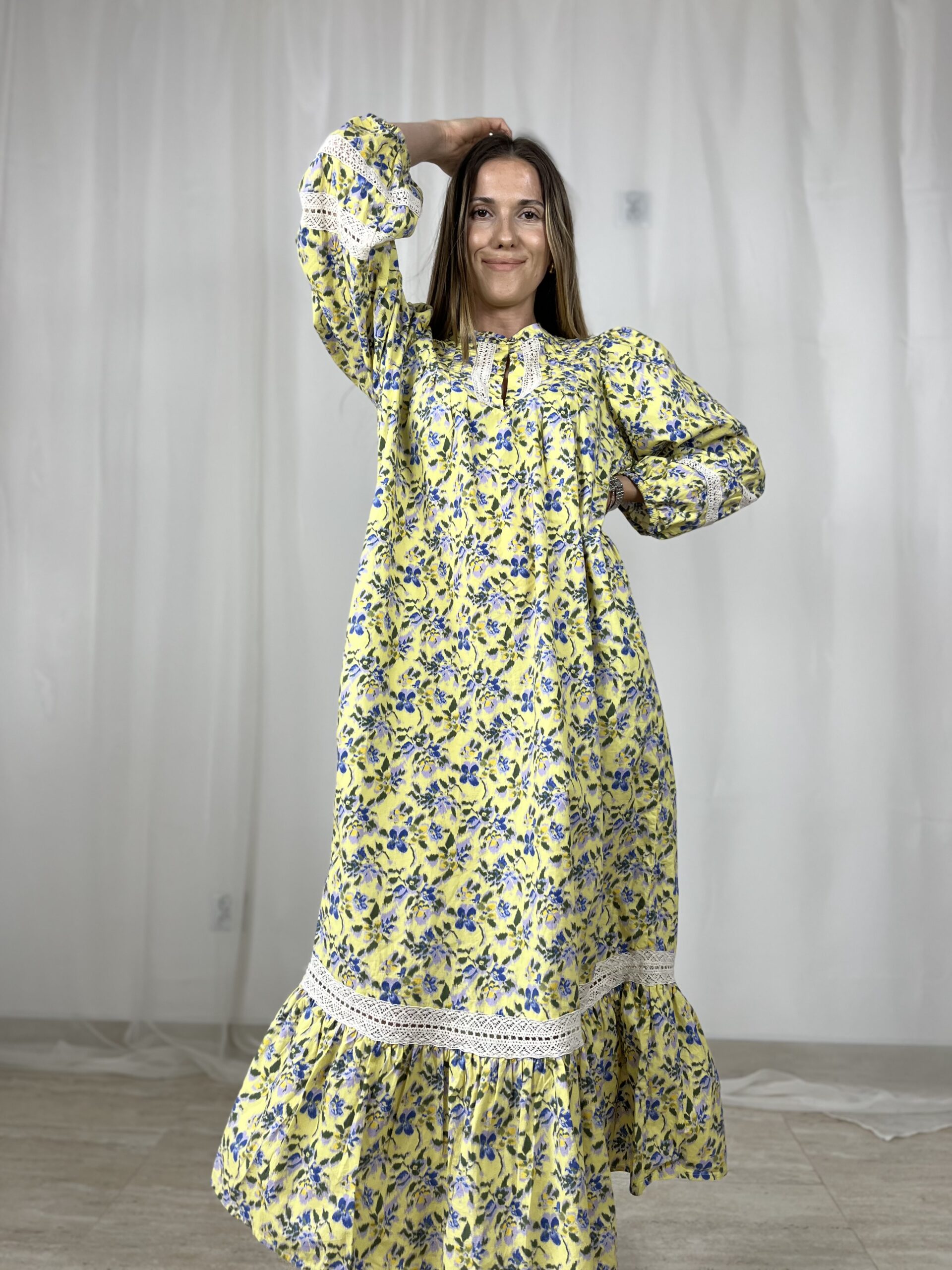Bawełniana maxi sukienka Xandres r. M/L - obrazek 3