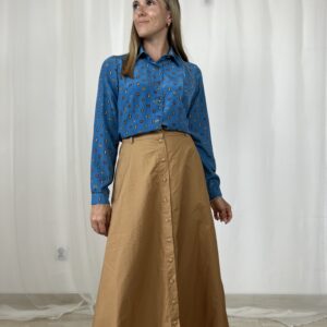 Jedwabna koszula silk z ozdobnym nadrukiem rozmiar XS/S