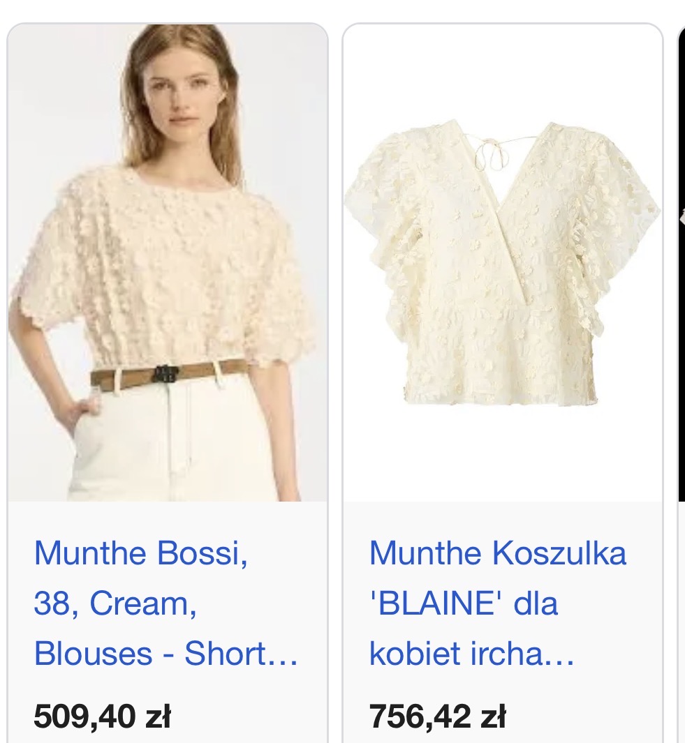 Kremowa bluzka MUNTHE r. XS/S - obrazek 2