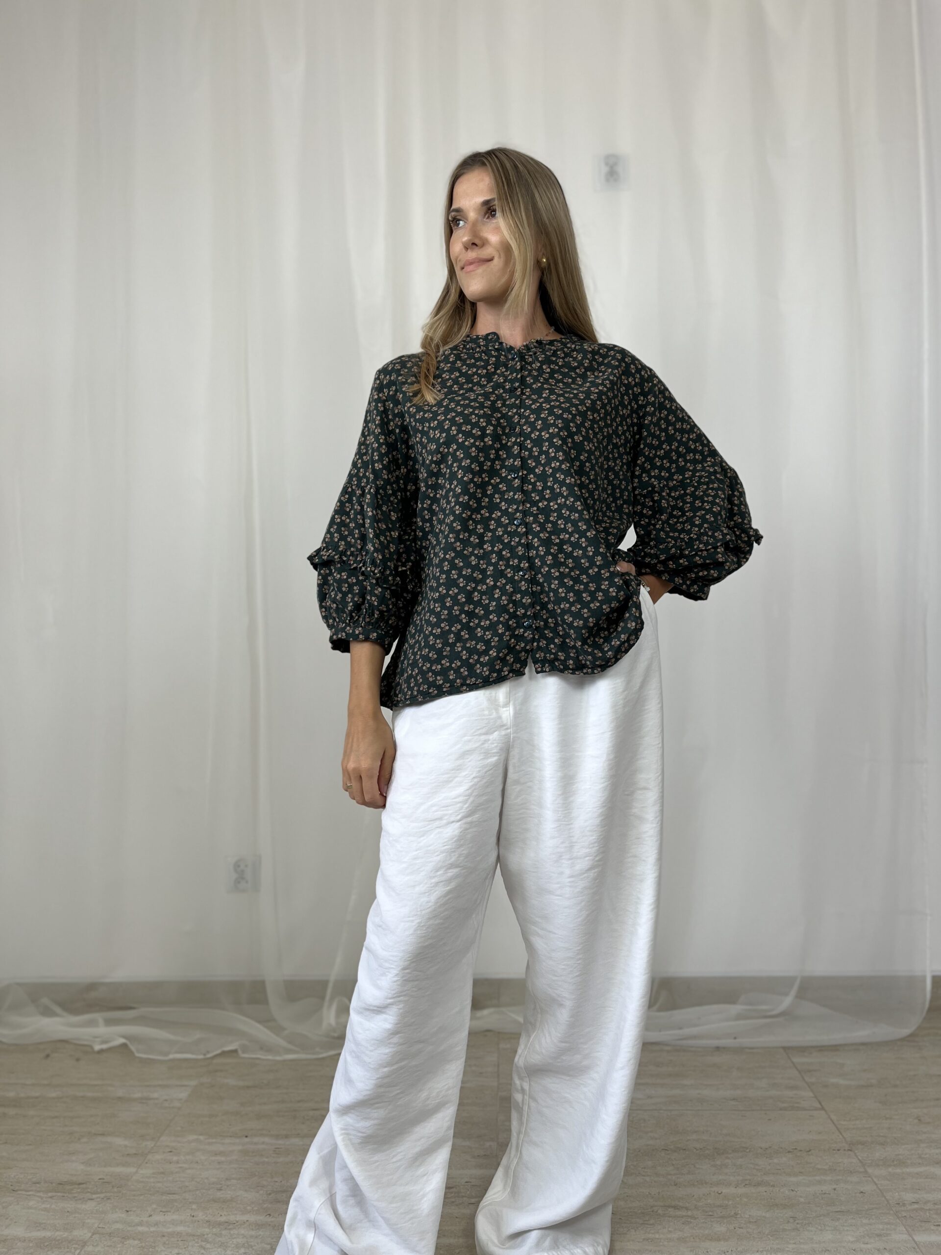 Bawełniana bluzka w kwiaty Kappahl r. M/L