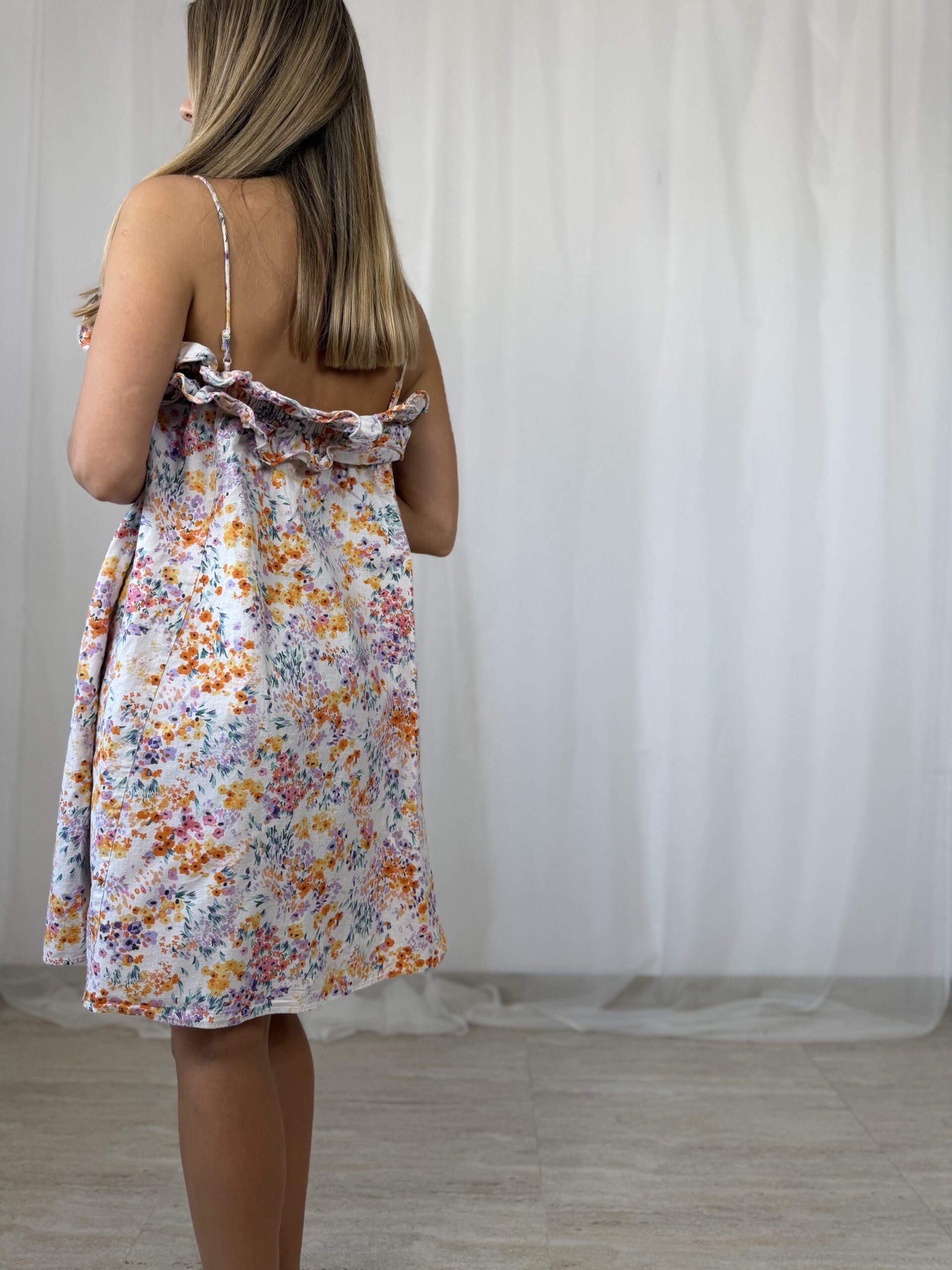 Lniana sukienka z falbaną H&M r. M 38 - obrazek 3