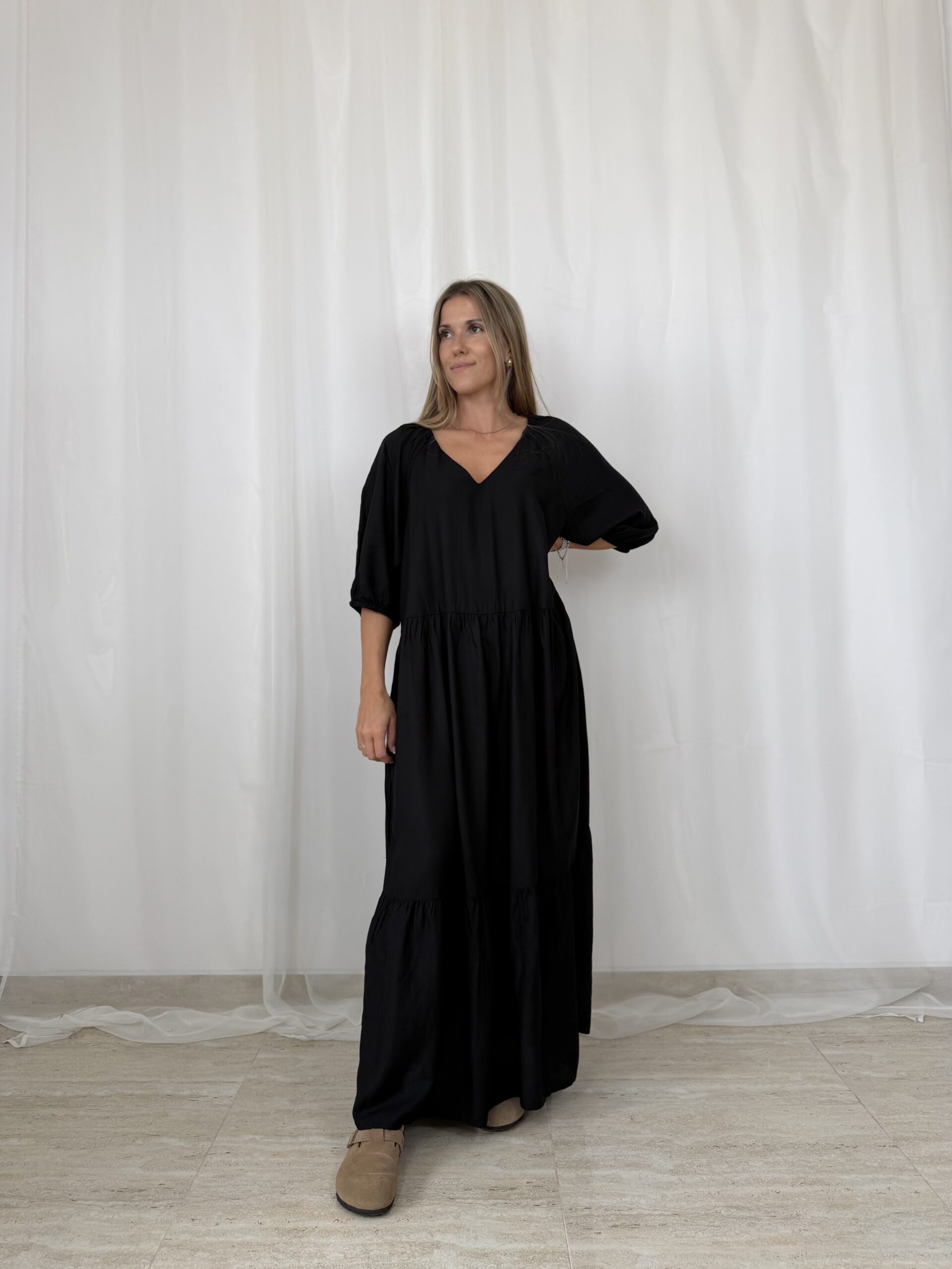 Czarna maxi sukienka H&M r. M/L
