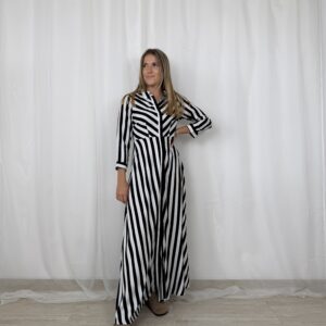 Maxi biało-czarna sukienka w paski r. XS/S  YAS