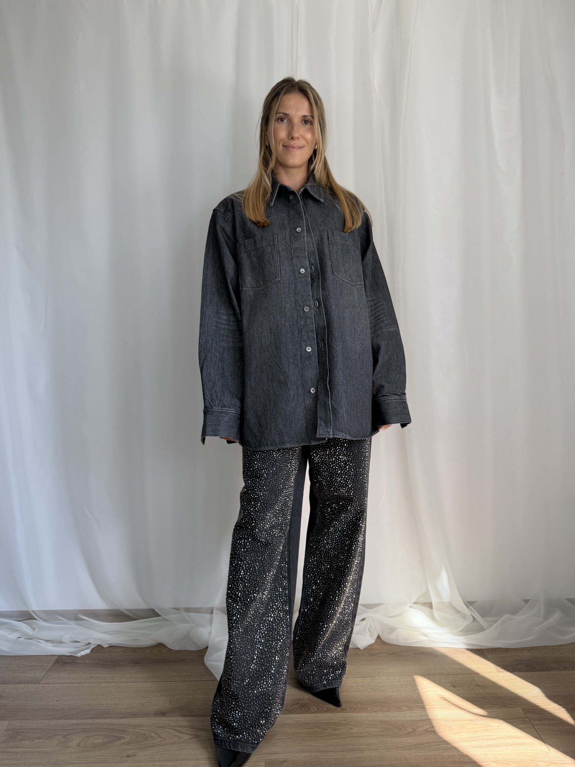 Jeansowa kurtka oversize Wood Wood r. L 40 - obrazek 5