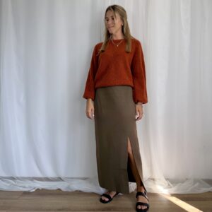 Dzianinowa spódnica maxi khaki r. L/XL Gestuz