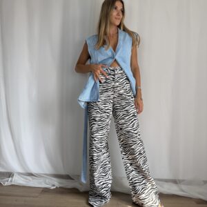 Jeansy w motyw zebry z szerokimi nogawkami r. M/L Co’couture