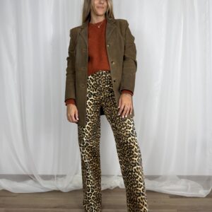 Skórzana kurtka marynarka khaki postarzana vintage r. S/M Bulur skóra naturalna